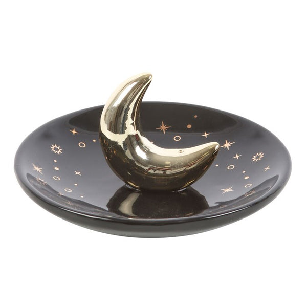 Gold Crescent Moon Reykelsisstatíf
