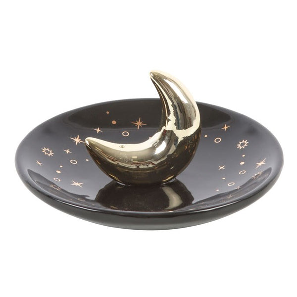 Gold Crescent Moon Reykelsisstatíf