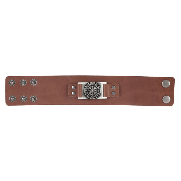 Vegvísir Pleður Armband