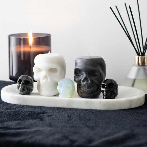 Opium & White Sage Skull Kerti