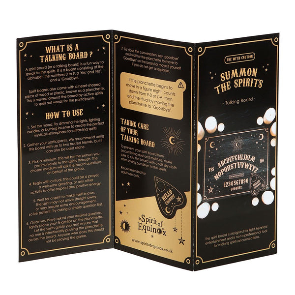 Svart Talking Board með Planchette