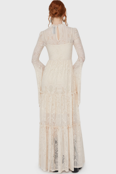 Hecate Lace Maxi Kjóll - Hvítur