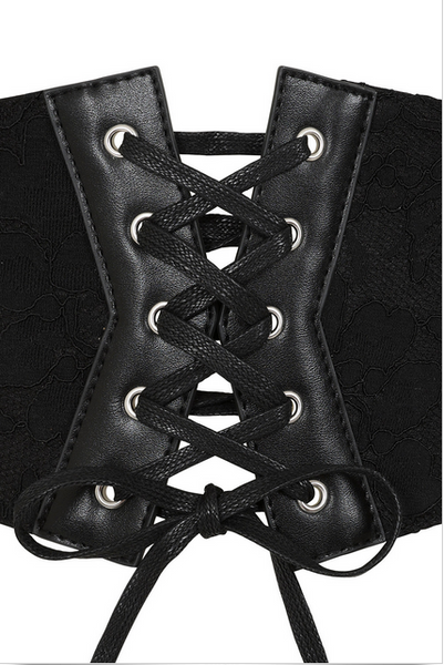 Black Hallow Lace Belti