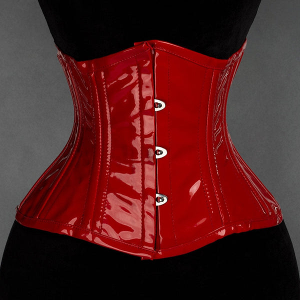 RED PVC Double Waist Cincher