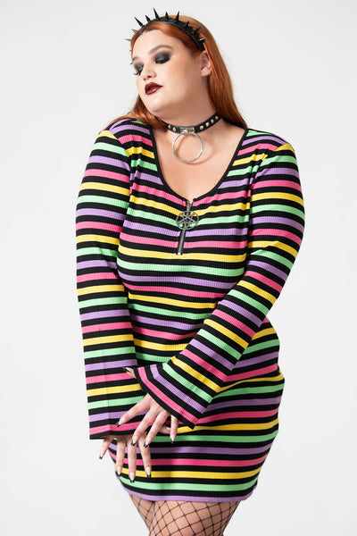 Lick The Rainbow Ribbed Kjóll