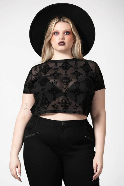 Petra Mesh Crop Toppur