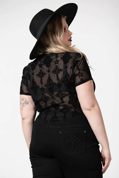 Petra Mesh Crop Toppur
