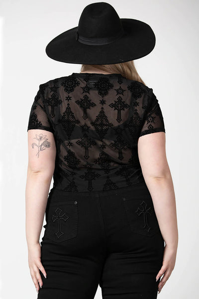 Petra Mesh Crop Toppur