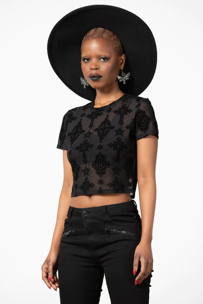 Petra Mesh Crop Toppur