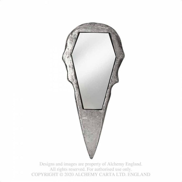 Silver Raven Skull Spegill